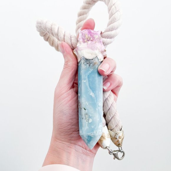 Adina Mills Extra Large Rope Necklace with Crystal Point Pendant - Picture 2 of 10